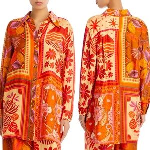 Floral Patchwork Button-Up Blouse